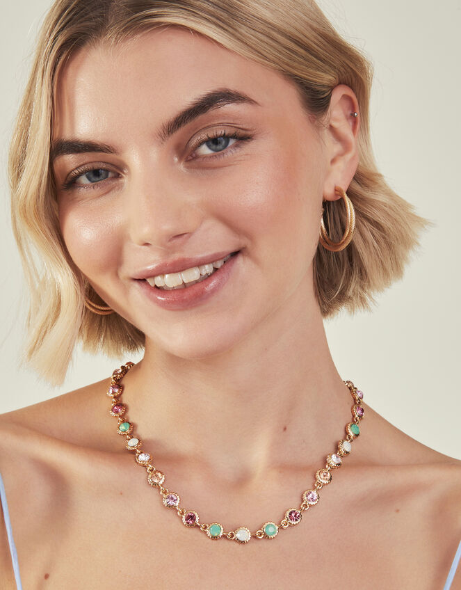 Pave Jewel Collar Necklace, , large