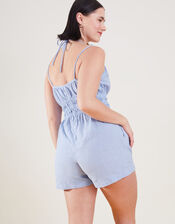 Ruched Halter Playsuit , Blue (LIGHT BLUE), large