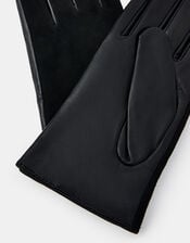 Faux Suede Leather Gloves, Black (BLACK), large