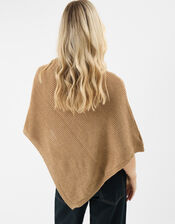 Sparkle Knit Poncho, Gold (GOLD), large