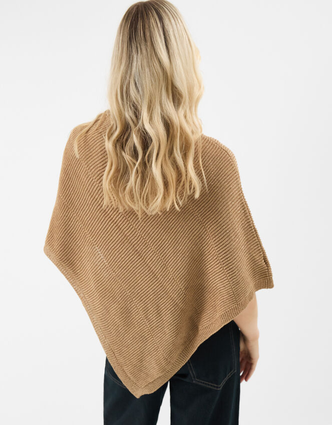 Sparkle Knit Poncho, Gold (GOLD), large