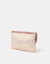 Bead Mirror Embellished Clutch Bag, , large