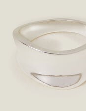 Sterling Silver-Plated Chunky Wave Ring, Silver (ST SILVER), large