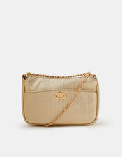 Metallic Chain Strap Crossbody Bag, , large