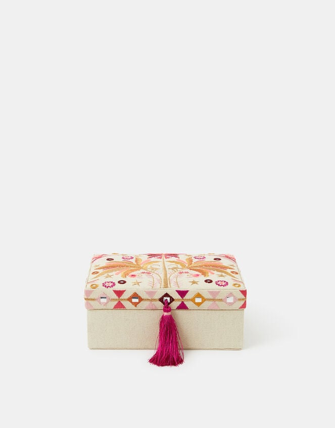 Palm Embroidered Jewellery Box, , large