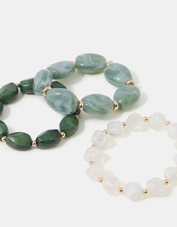 3-Pack Resin Bead Stretch Bracelets, , large