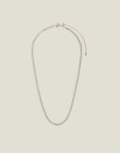 Sterling Silver-Plated Omega Chain Necklace, , large