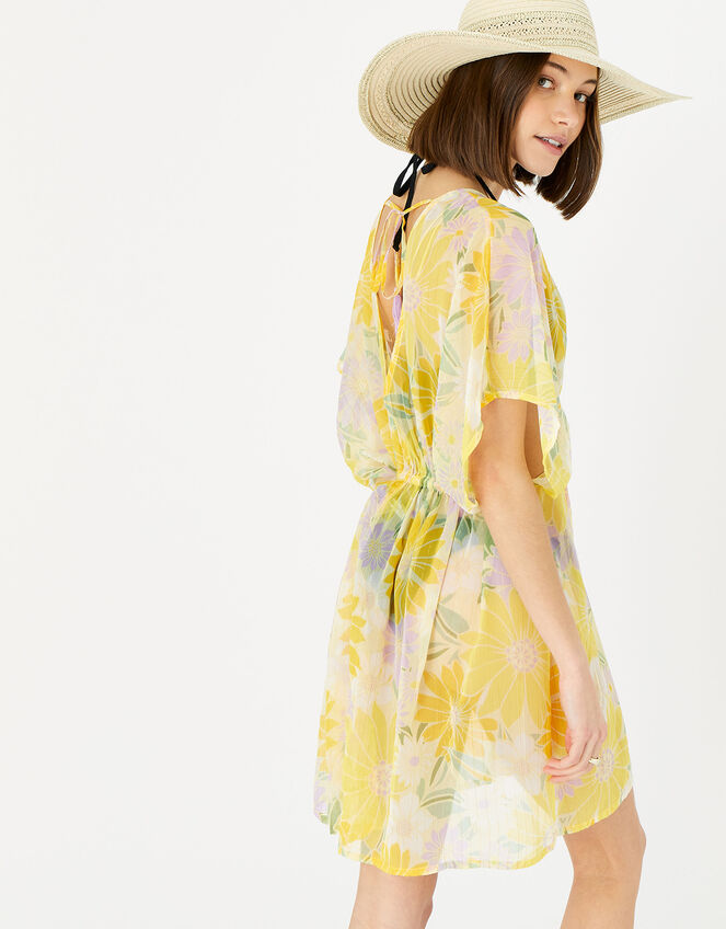 Sunflower Chiffon Kaftan, Yellow (YELLOW), large