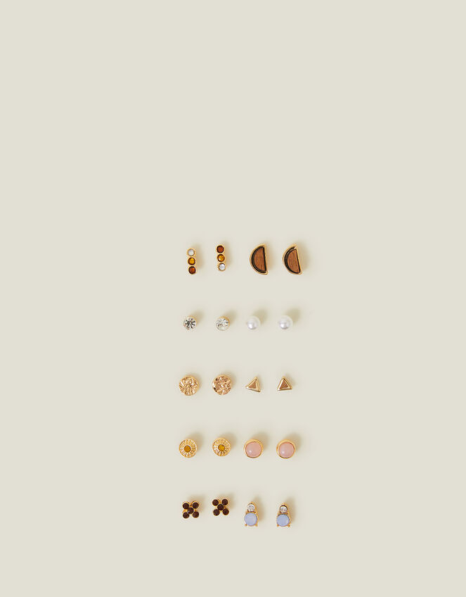 10-Pack Stud Earrings, , large