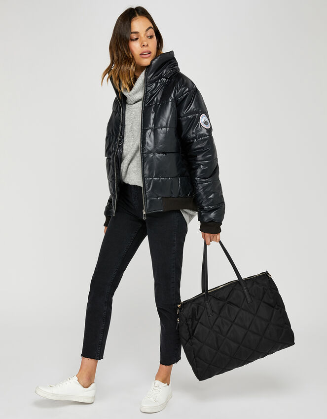 Harri Quilted Weekender Bag, Black (BLACK), large
