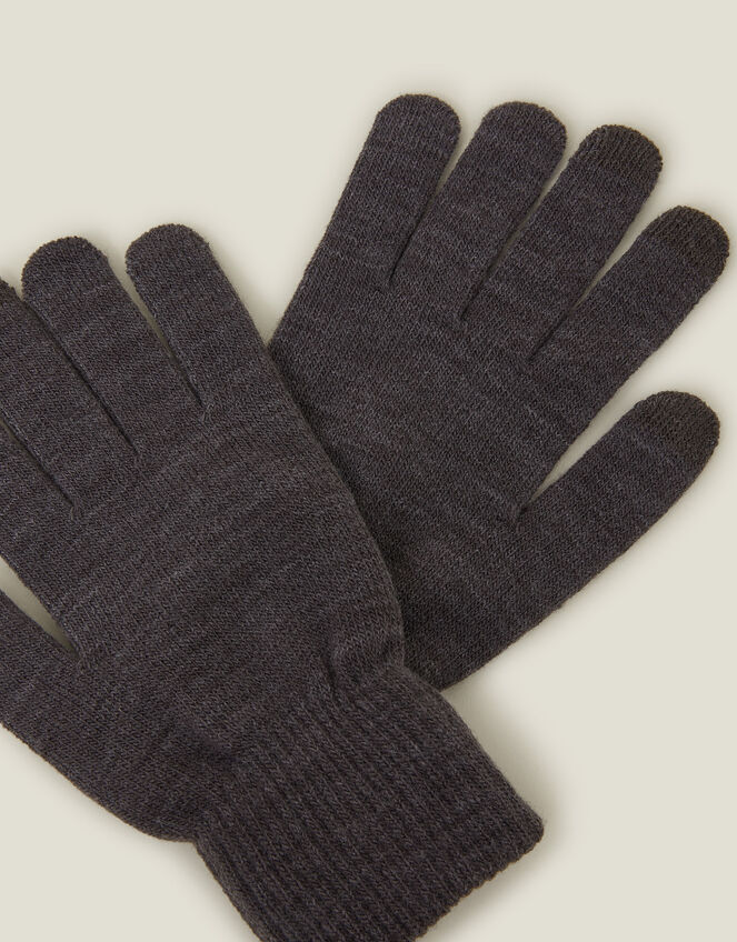 Long Cuff Touchscreen Gloves, Grey (GREY), large