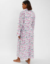 Jasmine Print Cotton Dressing Gown, Pink (PINK), large