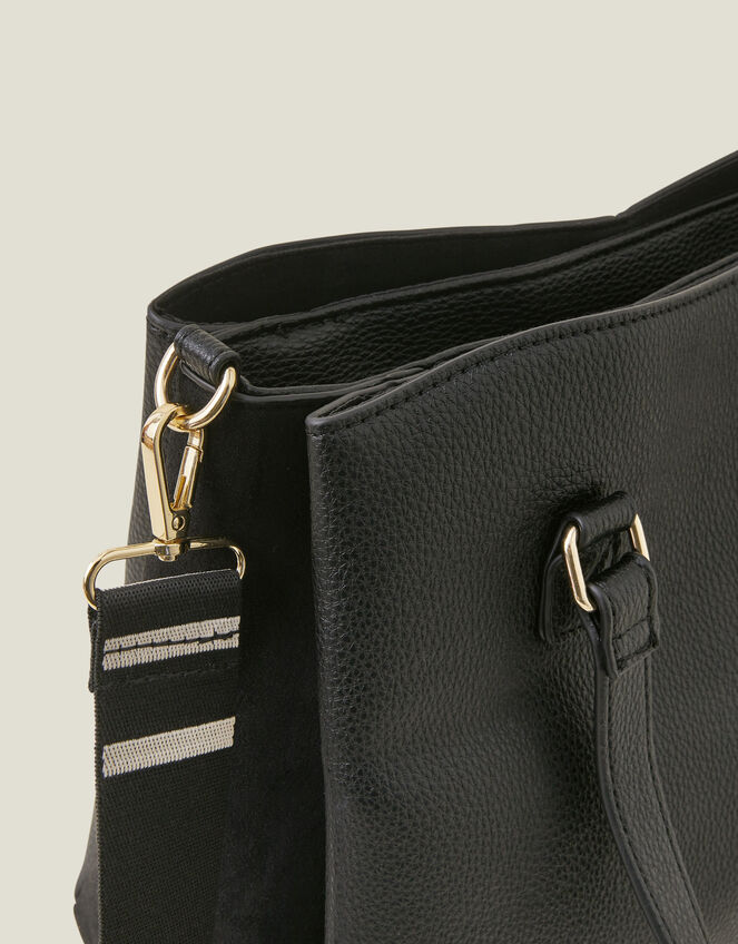 Webbing Strap Shoulder Bag, Black (BLACK), large