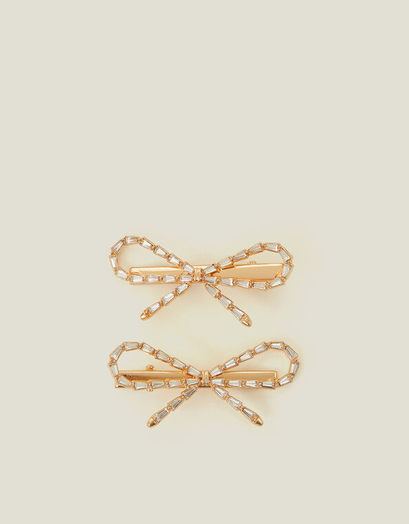 2-Pack Gem Bow Metal Hair Clips, , large
