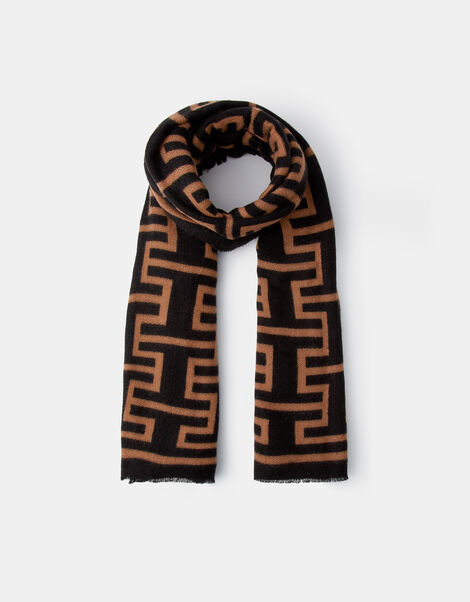 Geometric Print Blanket Scarf, , large