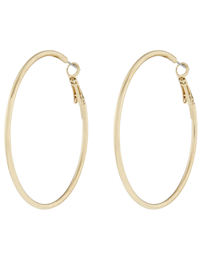Medium Simple Hoop Earrings, Gold (GOLD), large
