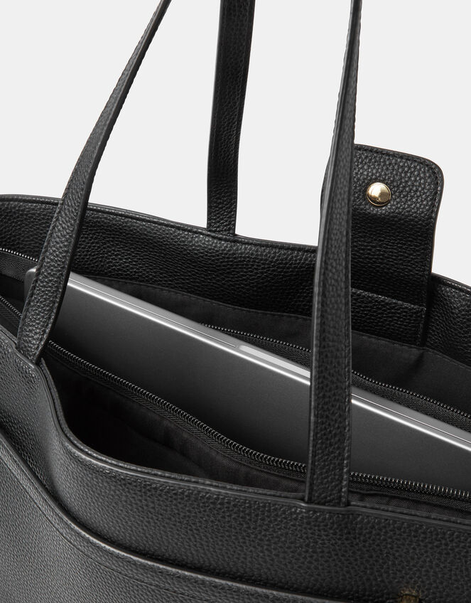 Bianca Laptop Tote Bag, Black (BLACK), large
