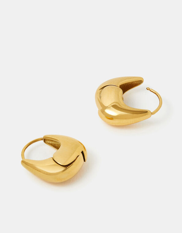 Stainless Steel Horseshoe Hoop Earrings, , large