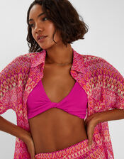 Short Sleeve Crochet Shirt, Multi (BRIGHTS MULTI), large