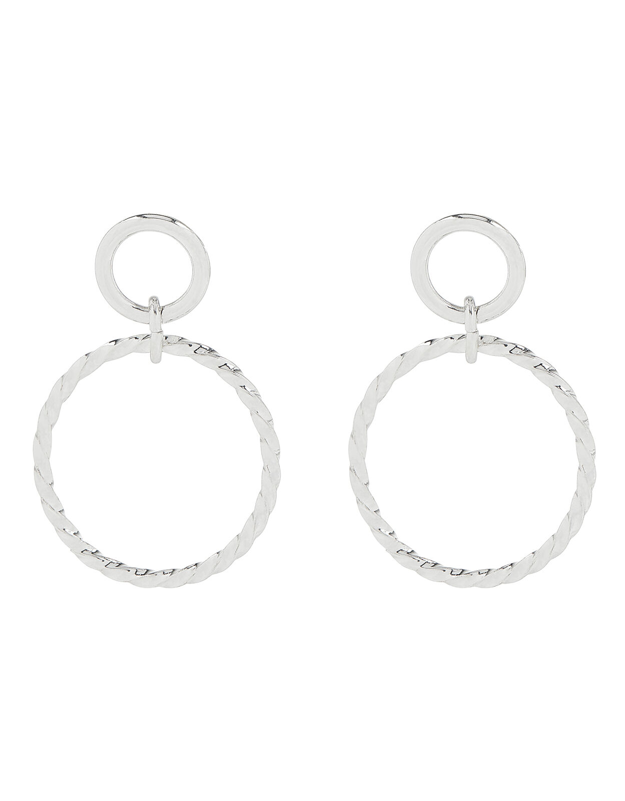 Twisted circle outlet drop earrings