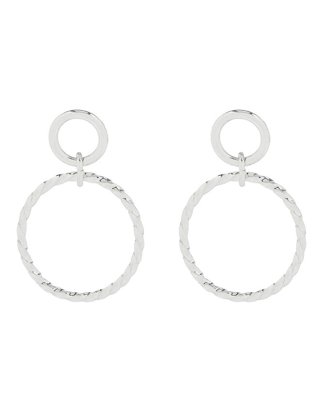 Twisted Circle Drop Earrings, , large