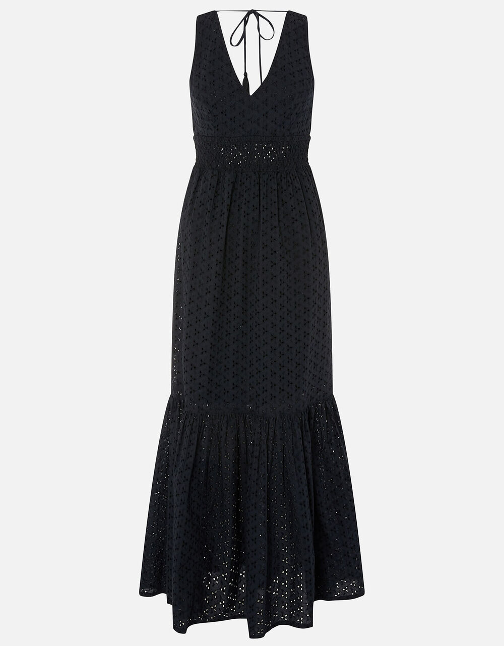 Maribel Broderie Lace Trim Maxi Dress