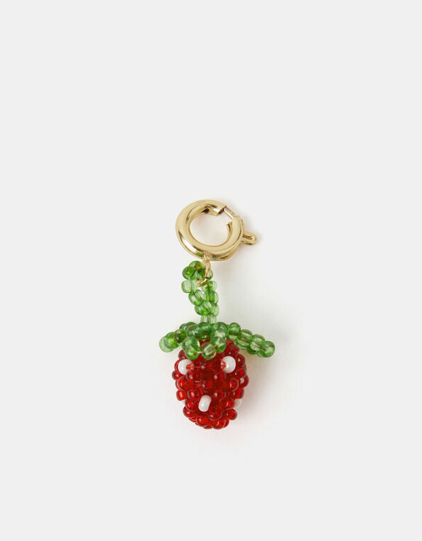 Strawberry Beaded Charm, , large