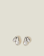 Double Curve Drop Earrings, , large