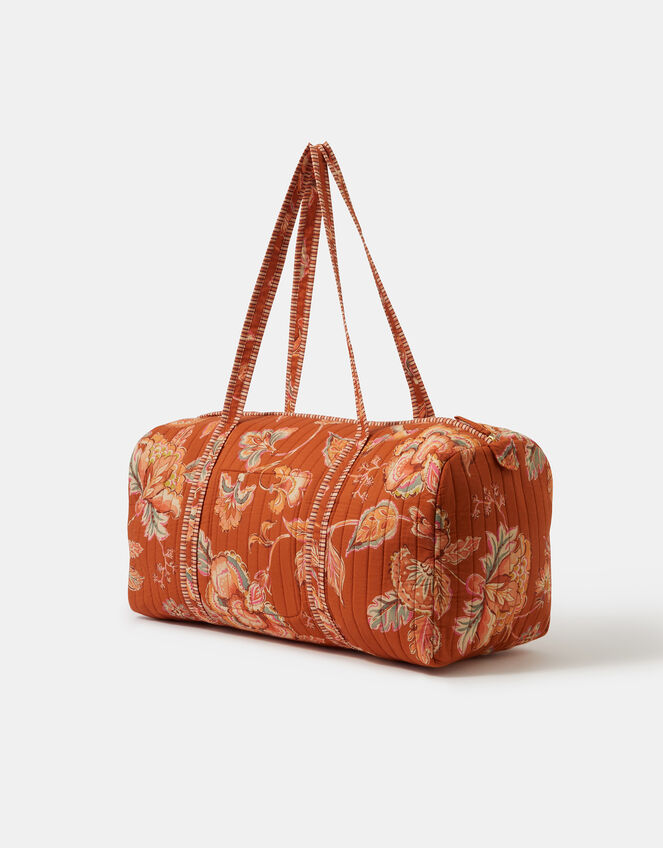 Floral Print Quilted Weekend Bag, , large