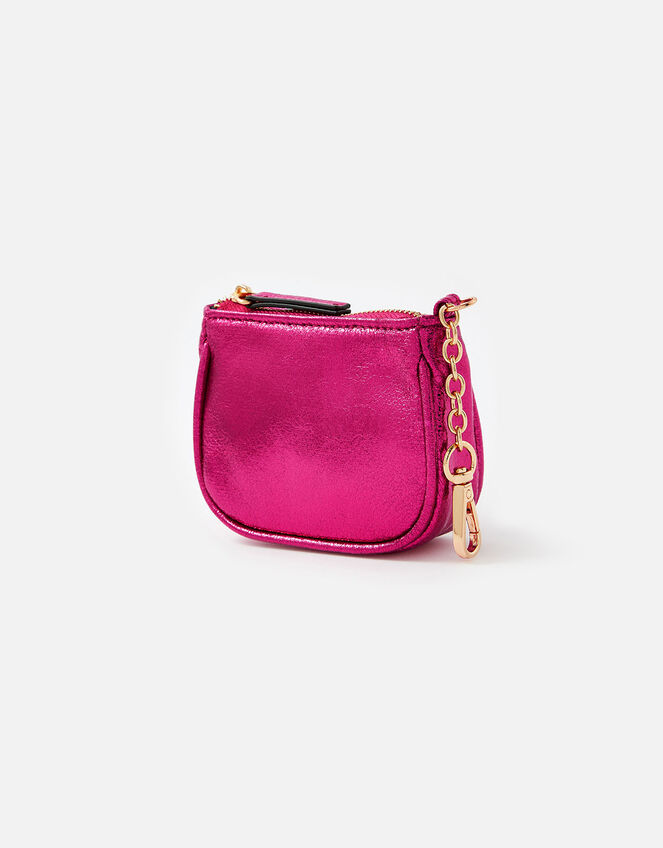 Mini Metallic Purse Keyring, Pink (FUCHSIA), large
