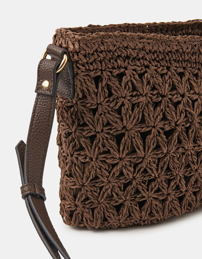 Raffia Crossbody Bag, , large