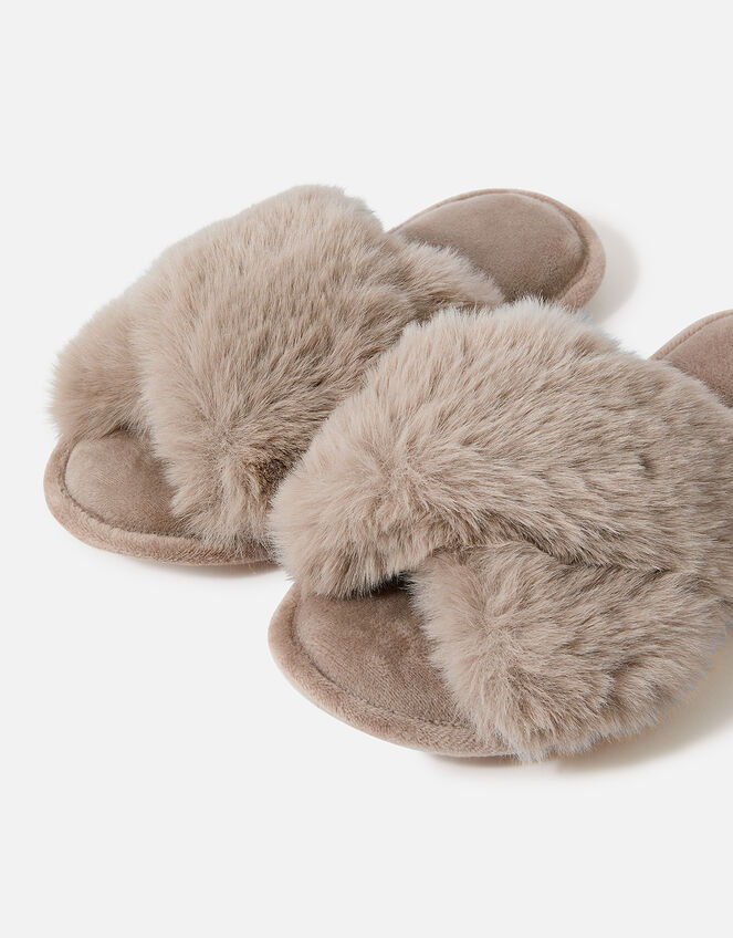 Super-Soft Faux Fur Sliders, Mink (MINK), large