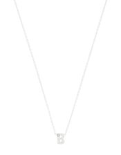 Sterling Silver Sparkle Initial Necklace - B, , large
