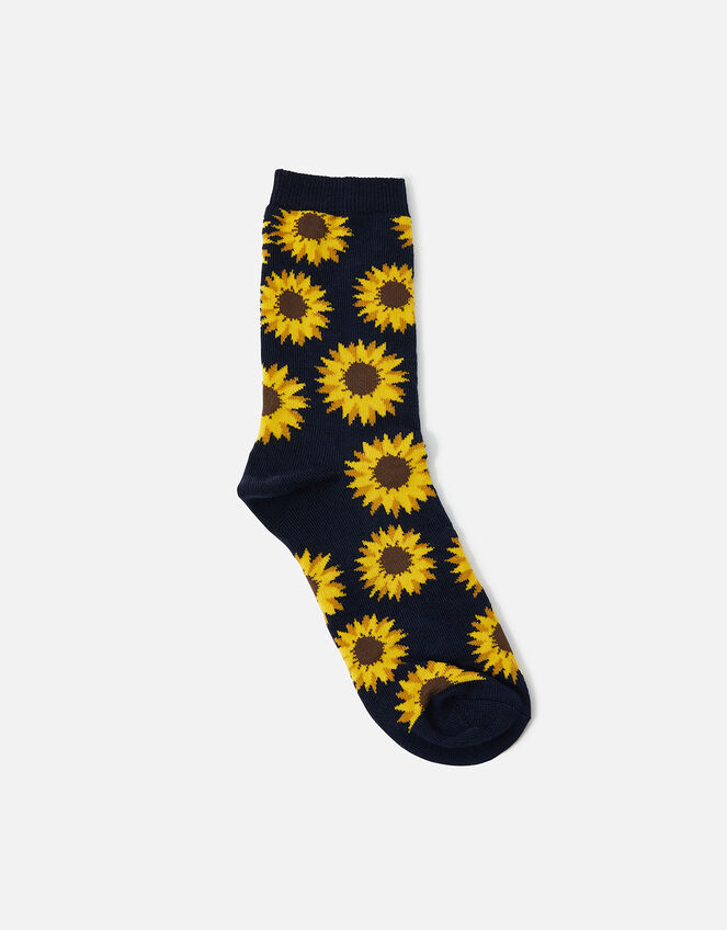 All Over Sunflower Print Socks, , large