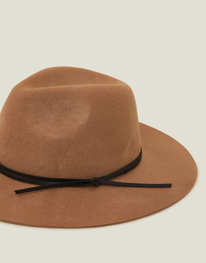 Wool Fedora Hat, Camel (CAMEL), large