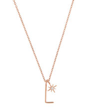 Rose Gold-Plated Initial Star Necklace - L, , large