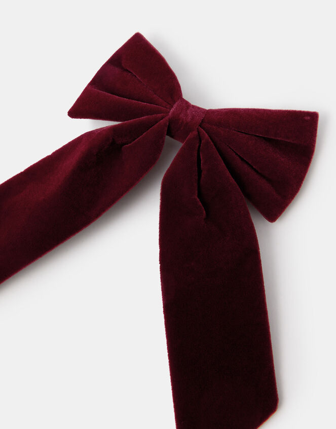 Velvet Bow Barrette Hair Clip, , large