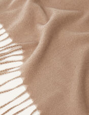 Plain Tassel Scarf, Natural (NATURAL), large