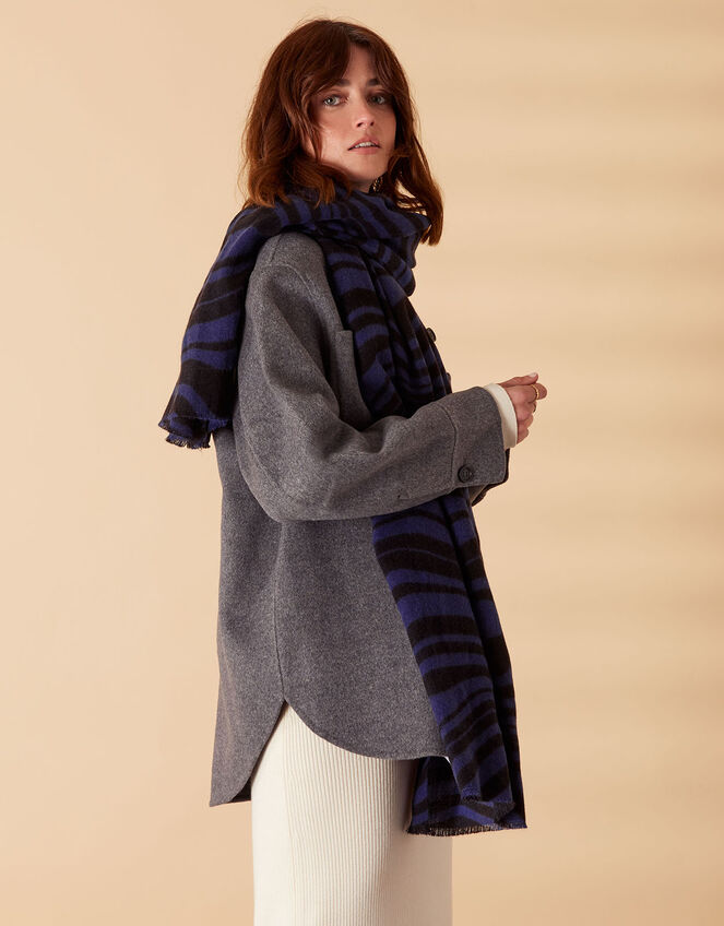Wavy Print Blanket Scarf, , large
