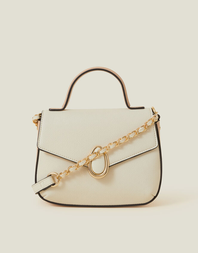 Top Handle Cross-Body Bag, Nude (NUDE), large