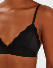 Lace Trim Bralette, Black (BLACK), large