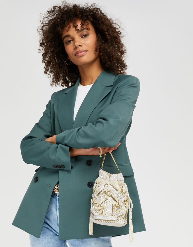 Shell Embellished Mini Duffle Bag, , large