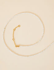 14ct Gold Plated Rainbow Moonstone Beaded Necklace, , large
