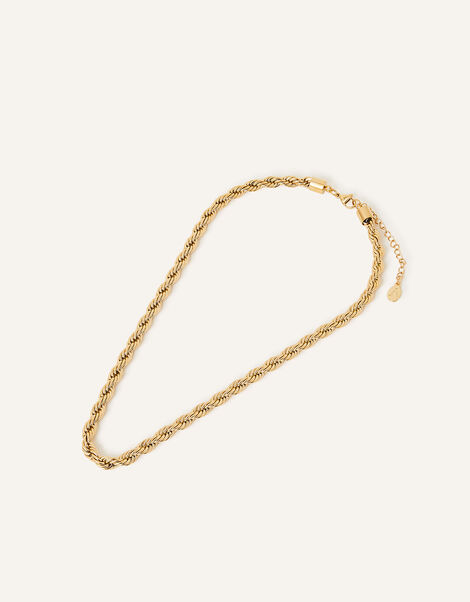 Stainless Steel Twisted Chain Necklace, , large
