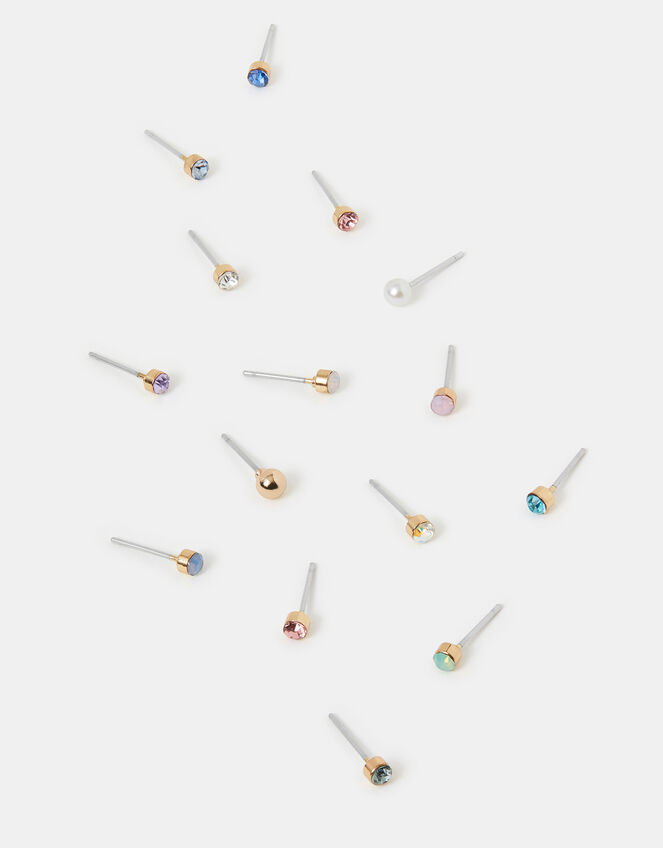 15-Pack Gemstone Stud Earrings, , large