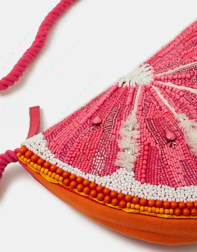 Beaded Grapefruit Crossbody Bag, , large