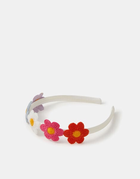 Girls Crochet Flower Headband, , large