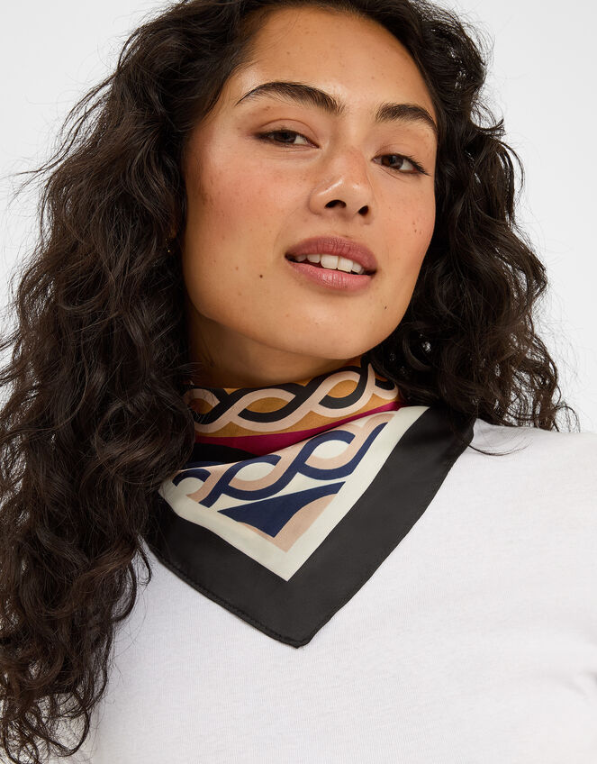Chain Square Satin Scarf, , large