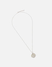 Sterling Silver Disc Pendant Necklace, , large