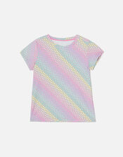 Girls Star Print T-Shirt, Multi (BRIGHTS-MULTI), large